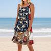 Women's Stylish Casual Independence Day Print Cuffless Pocket Dress