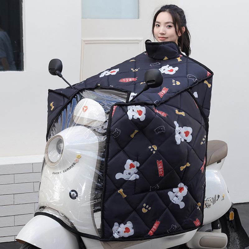 Plush Winter Windproof Electric Vehicle & Motorcycle Cover - Universal Year-Round Cold Protection