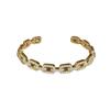 High-End Gold-Plated Zircon Open Bangle: Elegant, Shiny Bracelet Fashion Jewelry