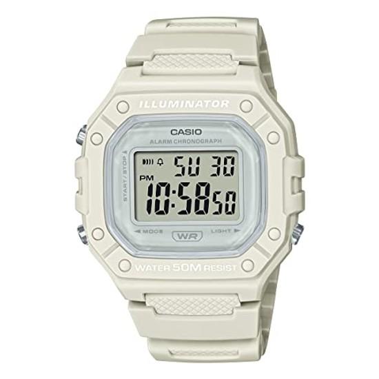 CASIO Standard Digital Watch W-218HC-8AV Men Women Beige Overseas Model.