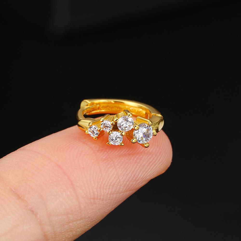 1 pz Orecchini a Cerchio Helix Daith Tragus Y2k per Donne Ragazze Colore Oro Zirconia Orecchino Cartilagine Nuovo Gioiello da Ragazza