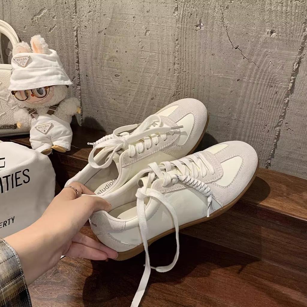 Cowhide Retro Color Matching German Training Shoes Women's 2025 New Soft-soled Versatile Casual Sports Board Shoes Heightening Forrest Gump Shoes Wome