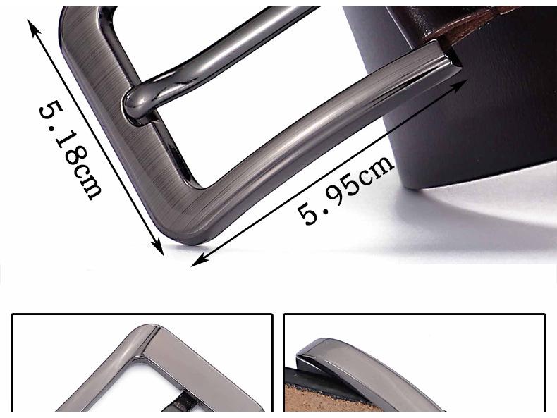 Men's Retro Pin Buckle Leather Belt - Genuine Cowhide, Plus Size