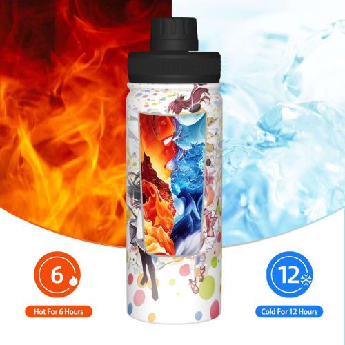 530ml Direct Drinking Thermos, Puella Magi Madoka Magica Stainless Steel Bottle, Insulated, Vacuum Insulated, Sports Bottle, for Girls, Boys, Kids, Ad