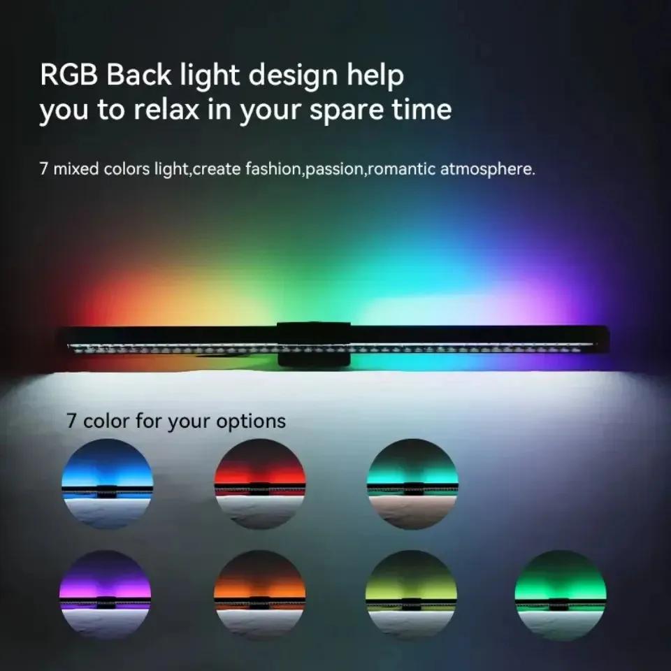 RGB Stepless Dimming Eye Protection LED Monitor Light Bar Screen Hanging Light for Computers Laptops Work Study Games