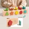Shape Children Wooden Blocks Box Nontoxic Paint For Infant And Preschool Play