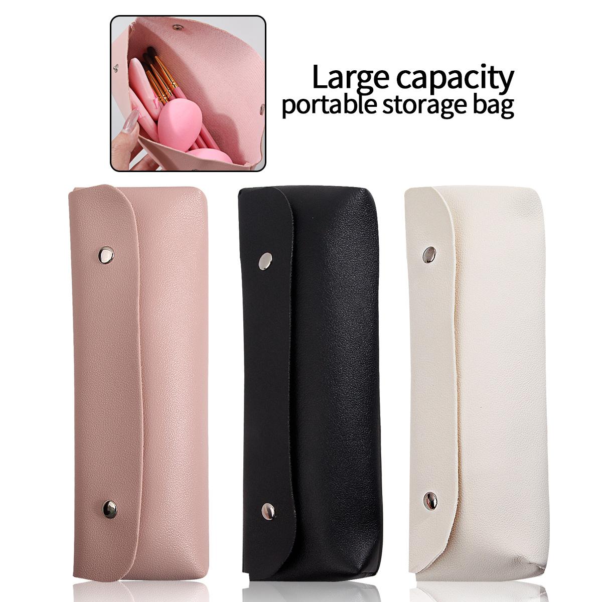 

3pcs Large-capacity Makeup Brush Storage Bag, Travel Portable Makeup Bag, Multi-functional Toiletries Bag, Student Stationery Ba