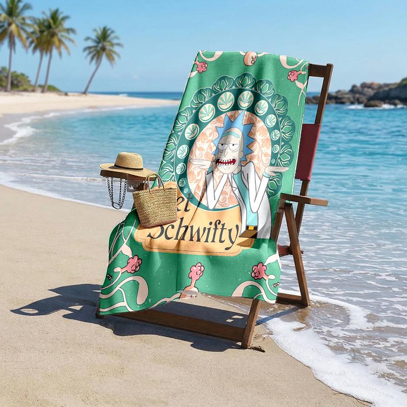 Rick Morty Fashion Beach Towel: Ideal for Summer Adventures Soft, absorbent and quick drying suitable for swimming and bathing
