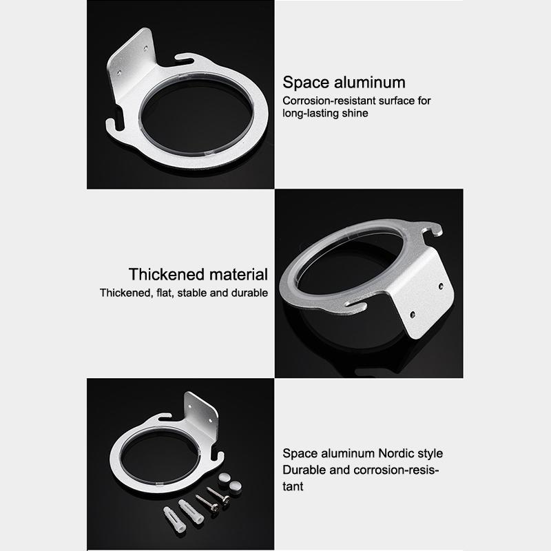 Wall Mounted Hair Dryer Rack Space Aluminum Holder for Bathroom Strong Durable Home Organizer