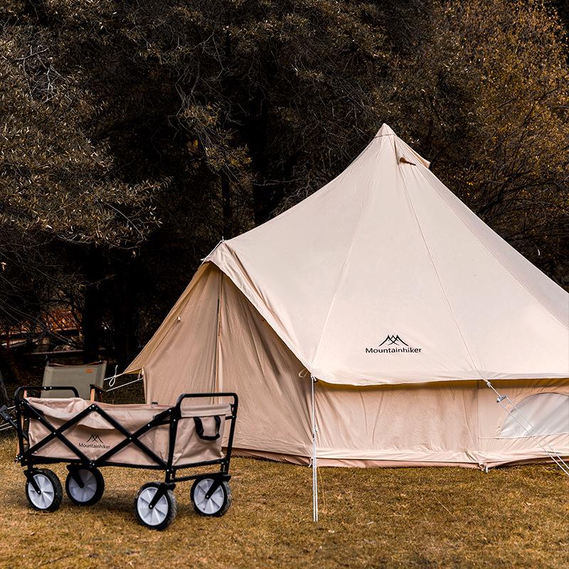Quick-Setup Mountain Guest Mongolian Yurt Tent - Large Double-Layer Cotton, Rainproof & Sun-Protected for Outdoor Camping