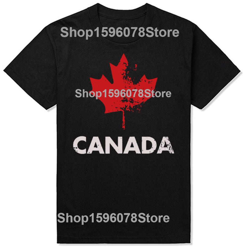 Funny Canada Maple Leaf Heartbeat T Shirts Cotton Streetwear Short Sleeve Gifts Mens Fashion Casual Loose Canadian T Shirt
