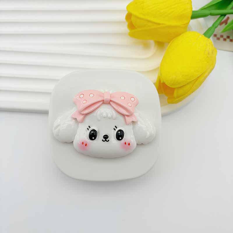 

Чохол для контактних лінз із милим цуценям у формі мультфільму Портативні дорожні контактні лінзи Коробка-супутник Контейнер для зберігання з дзеркалом Подарунок для дівчат білий