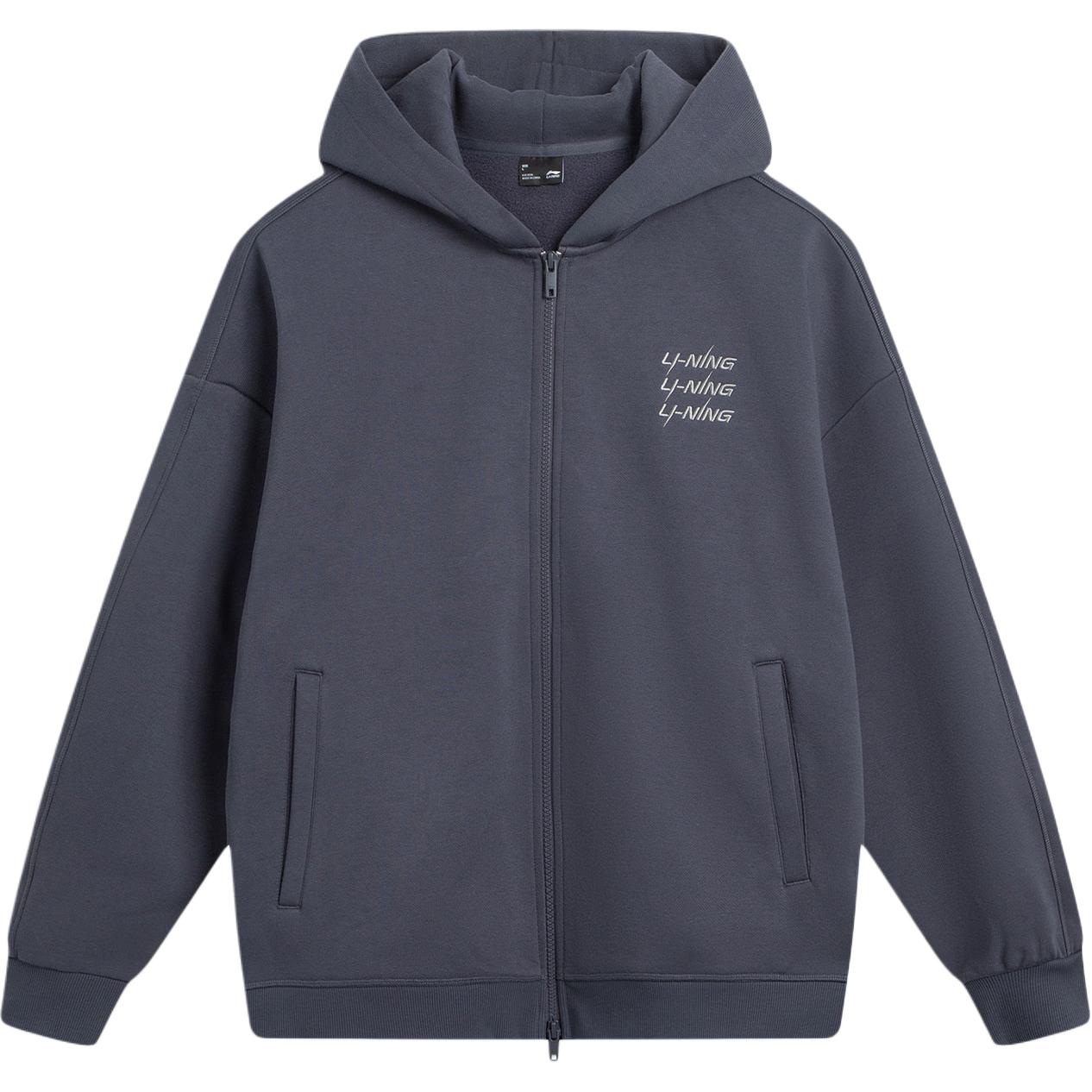 

Li Ning Серия спортивного образа жизни Повседневная мода Простой Универсальный Буквенный Удобный Свободный Флис Теплая Толстовка с капюшоном Спортивная куртка Унисекс AWDVC61-8 XS