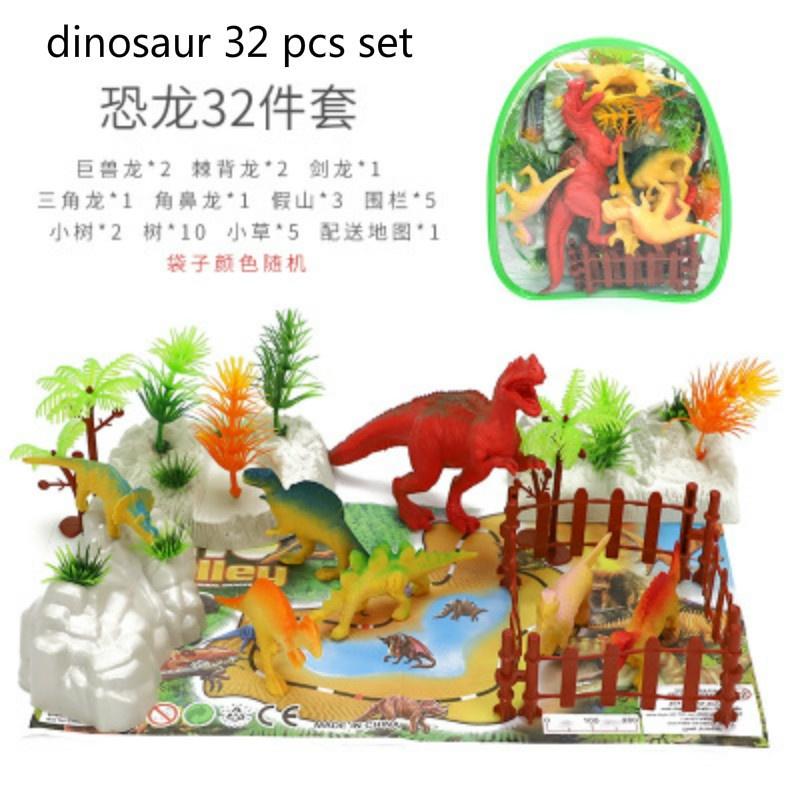 30/32/34pcs Set  Dinosaur Toy Educational Toy Simulation Dinosaur AnimalModel Toy