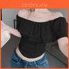 Tricou Bumbac Kawaii cu Mânecă Scurtă și Detalii Volane pentru Purtare Casual Zilnică