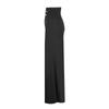 New Women's High Waist Black Straight Wide Leg Pants, Polyester Blend Patchwork Lightweight Trousers for Office & Street Fashion