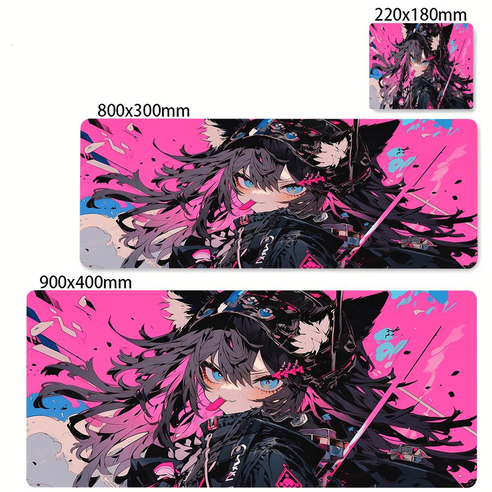 Anime Girl Mouse Pad Kawaii Pink Mousepad Gaming Speed Keyboard Pads Large Gamer Mouse Mat Rubber Desk Mat HD Print Cute Carpet