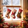 Festive Holiday Gift Holders 18 Inch Large Christmas Stockings, 3D Santa/Snowman/Reindeer Xmas Hanging Socks, Non-woven Decorative Stocking