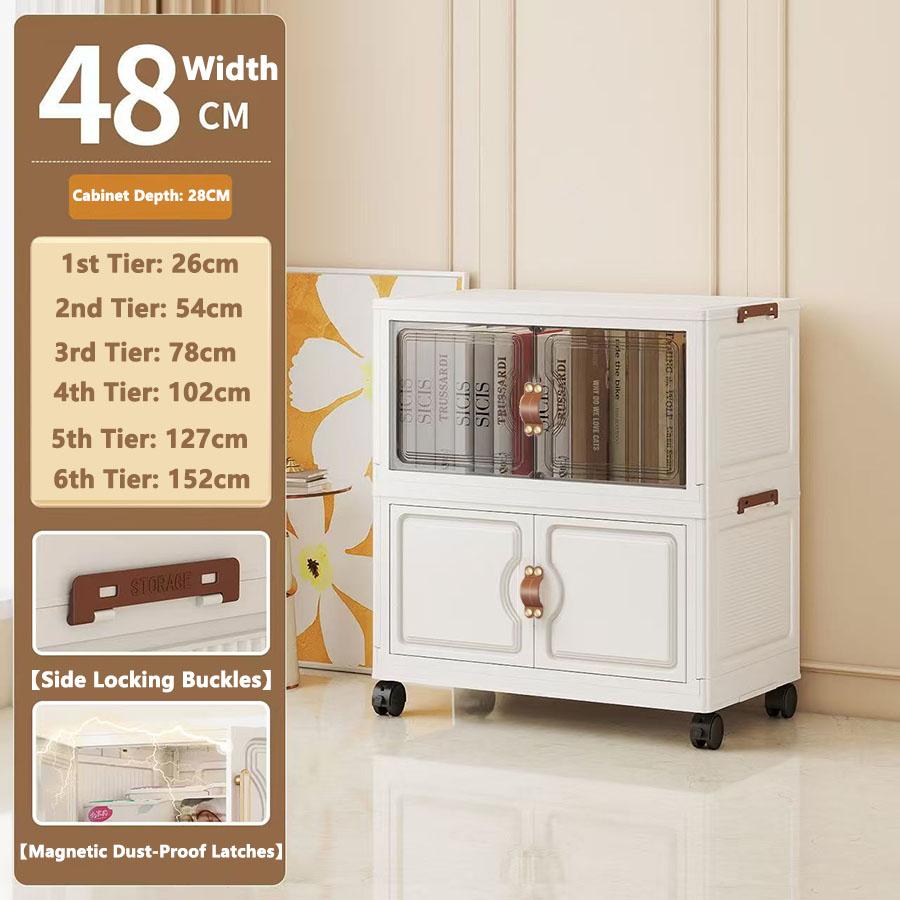 Faltbarer Aufbewahrungsschrank Wandmontage Klappbarer Spind Kompakter Organizer für Zuhause und Büro mit verstellbaren Regalen in Weiß/Grau