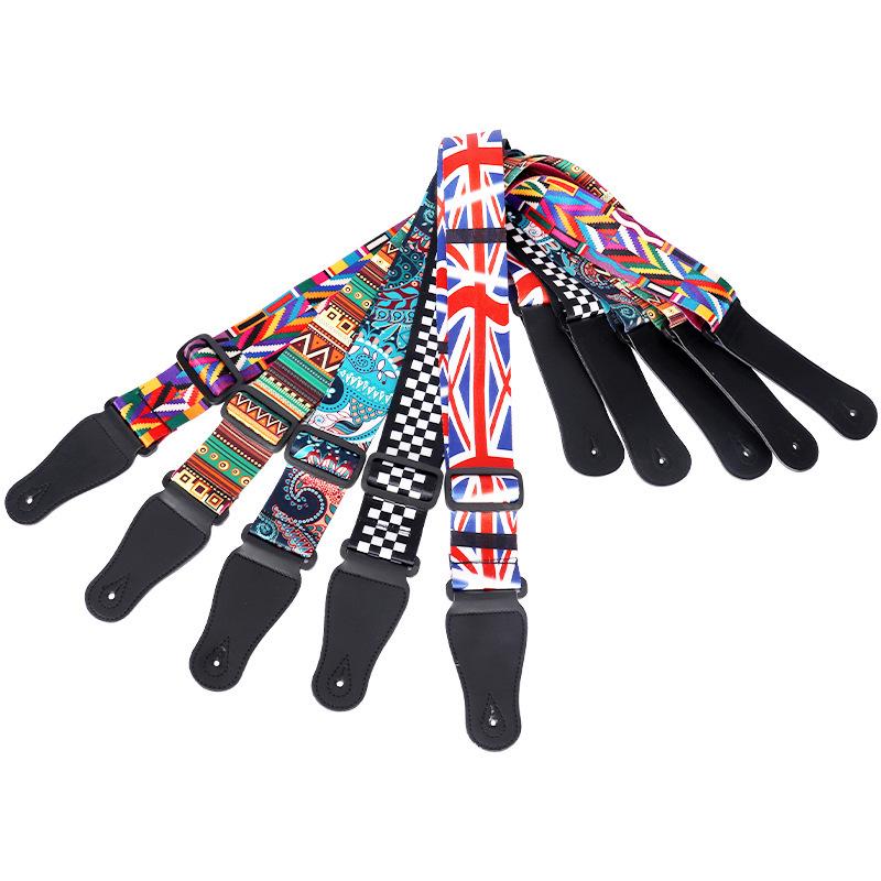 Ethnic Style Colorful Polyester Guitar Strap for Classical & Electric Guitars