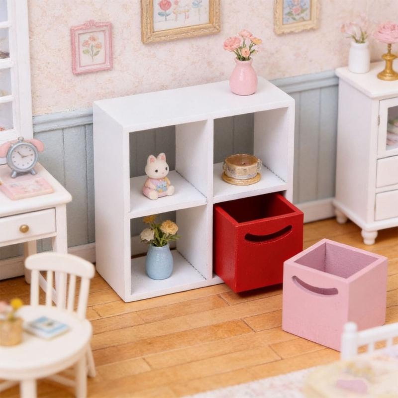 Wooden Miniature Cabinet Model Figure For 1:12 Scale Doll House Accessories Living Room Storage And Decoration Furniture