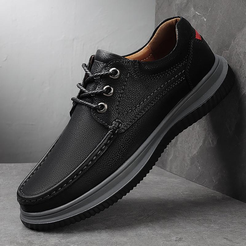 Fashion Classic Men's Slip on Casual Shoes Genuine Leather Male Loafers Luxury Designer Style Handmade Mens Moccasins Comfy Hiking Shoes