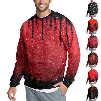 Pánska ležérna módna mikina s potlačou a okrúhlym výstrihom