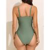 Drawstring Swimsuit Women One Piece Slim Solid Swimwear Female Sexy Bathers Bathing Swimming Swim Suit Beachwear XL