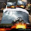 Boys Tractor Printed Bedding Set Men Construction Cars Pattern Comforter Cover For Kids Heavy Machinery Vehicles Duvet Cover