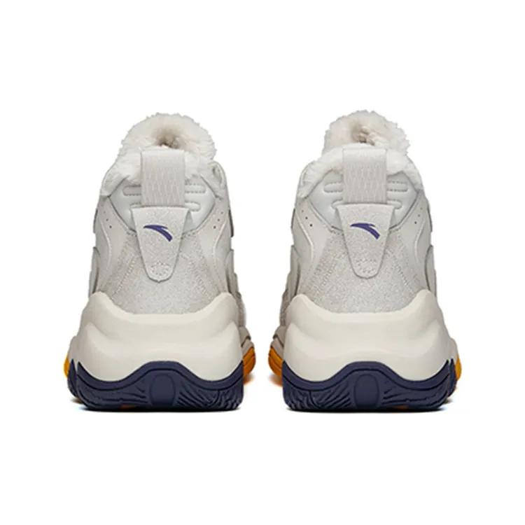 Anta Life Collection Synthetic Leather Fleece lined Slip Resistant , Abrasion Resistant , Lightweight , Thermal High top (Unisex) Casual Shoes