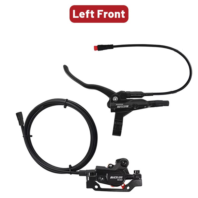 

BUCKLOS Power Off Electric Bicycle Brakes 2 Piston with G3 Rotor E-Bike Hydraulic Disc Brake Set Aluminum Alloy Bike Brakes Front Brakes