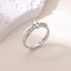 Red Zircon Shell Stainless Steel Heart Rings 18K Gold-plated Anti Fading Open Ring for Women Jewelry Vacation Accessories Gifts