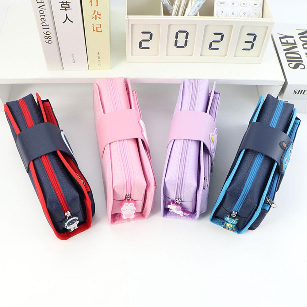 Cartoon Kawaii Pattern Pencil Bag Student Pencil Case High Capacity School Stationery Storage Pouch Detachable Pen Organiser