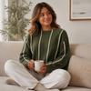 European and American contrasting colors vertical striped crew neck sweater women's 1011 new loose lazy wind pullover knitted sweater versatile top