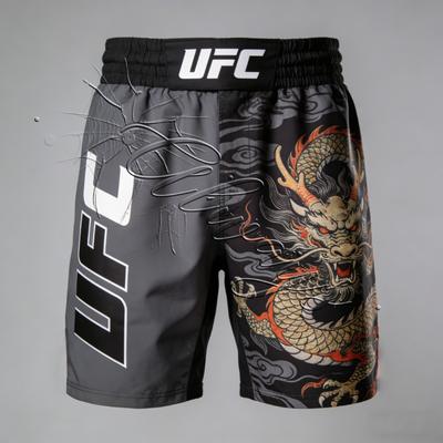 2026 Nowe UFC MMA Fighting Sanda Muay Thai Treningowe Szybkoschnące Spodenki Retro Wzór Smoka Spodenki MMA Fitness