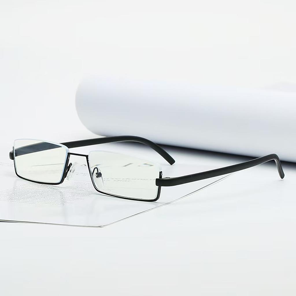 1pc Anti-Blue Light Reading Glasses Small Lightweight Half Frame Rectangle Clear Readers Computer Eyeglasses For Men Women