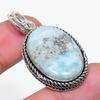 Natural Republic Larimar Gemstone 925 Sterling Silver Jewelry Pendant 1.77" AP-14176