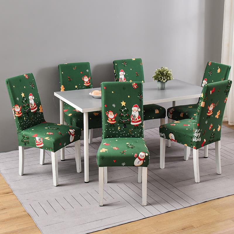 34 Color Christmas Chair Covers Dining Room Stretch Seat Protector Chair Covers for Kitchen Office Hotel Banquet Ceremony Party 2/4/6 Pieces