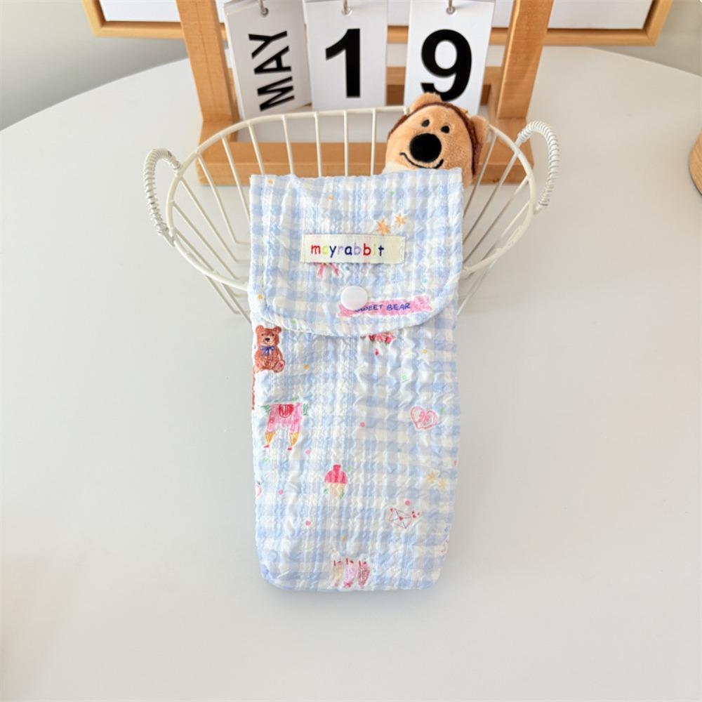 Large Capacity Glasses Bag Cute Bow/Floral Pencil Bag Simple Sunglasses Storage Bag