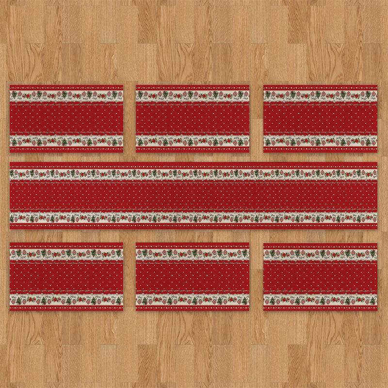 Weihnachts-Tischläufer Baumwolle Leinen Festliche Atmosphäre Küchentisch Heimparty Dekoration Tuch Tischdecke Platzset