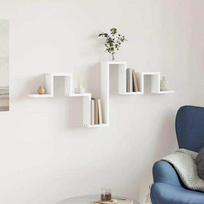 VidaXL Wall Shelf White 104.5x10x43 Cm Engineered Wood, Storage Shelf, Hanging Shelf, Display Shelf, 840723