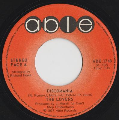 7inch Record LOVERS - Discomania ABE1748 Able 1977 Canada Soul/Funk Used