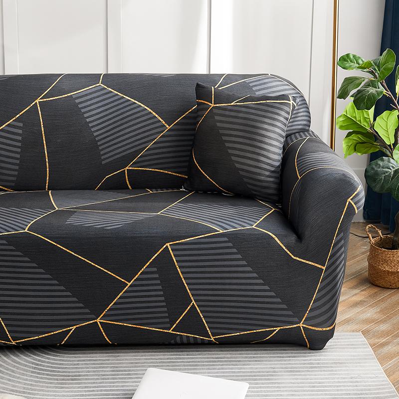 Stretch Stripes Sofa Slipcover Elastic Sofa Cover for Living Room Non Slip Furniture Protector for Pets Soft with Elastic Bottom