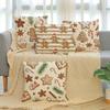 4 Christmas Polyester Pillowcase Set Gingerbread Pattern Festive Decor For Home Sofa Couch Holiday Season Cozy Atmosphere