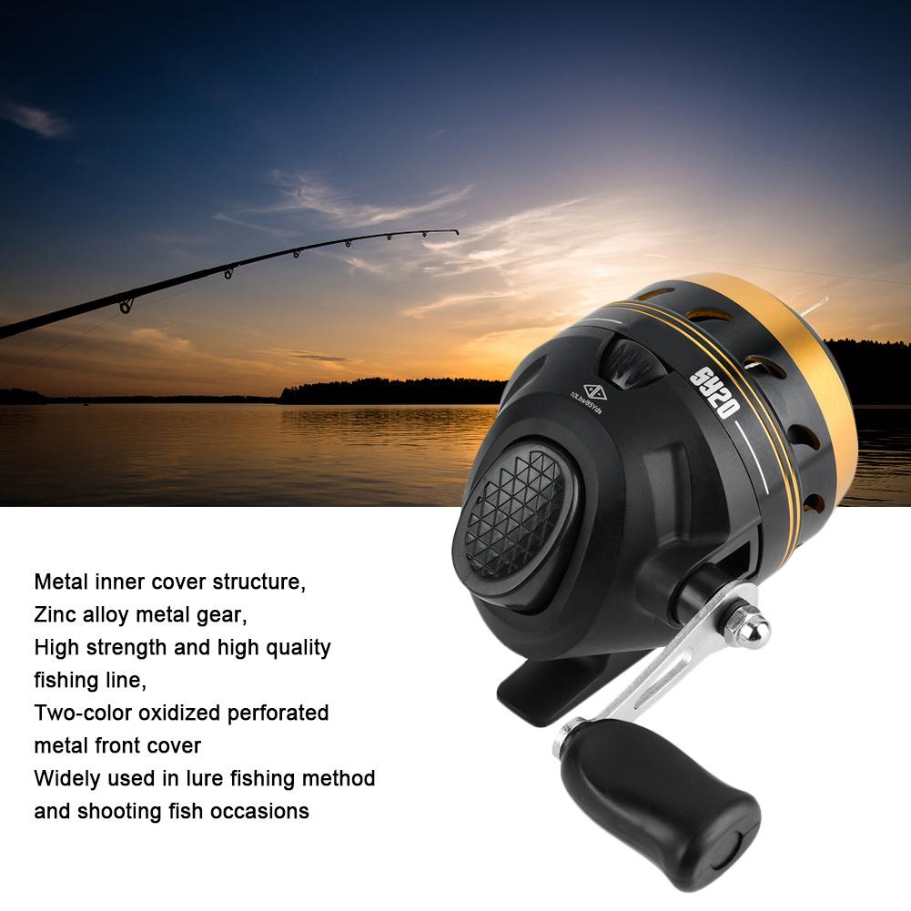 SY20 Shot Fishing Wheel Metal Fish Built in Line Casting Reel for Fishing Golden