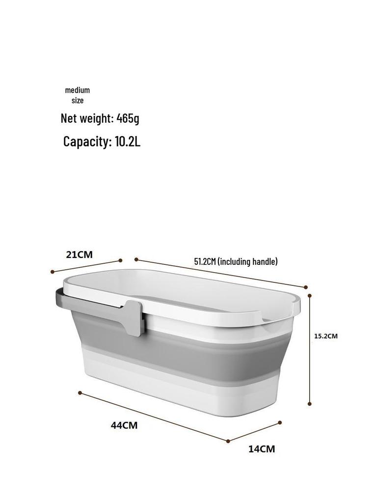 Collapsible Water Bucket for Mopping & Washing - Durable Plastic, Large Rectangular Design for Household & Car Cleaning