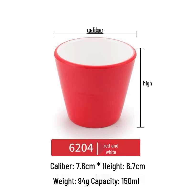 Dual-Color Melamine Tea Cup - Porcelain-Like Plastic Cup for Restaurants, Hot Pots, and Cafeterias