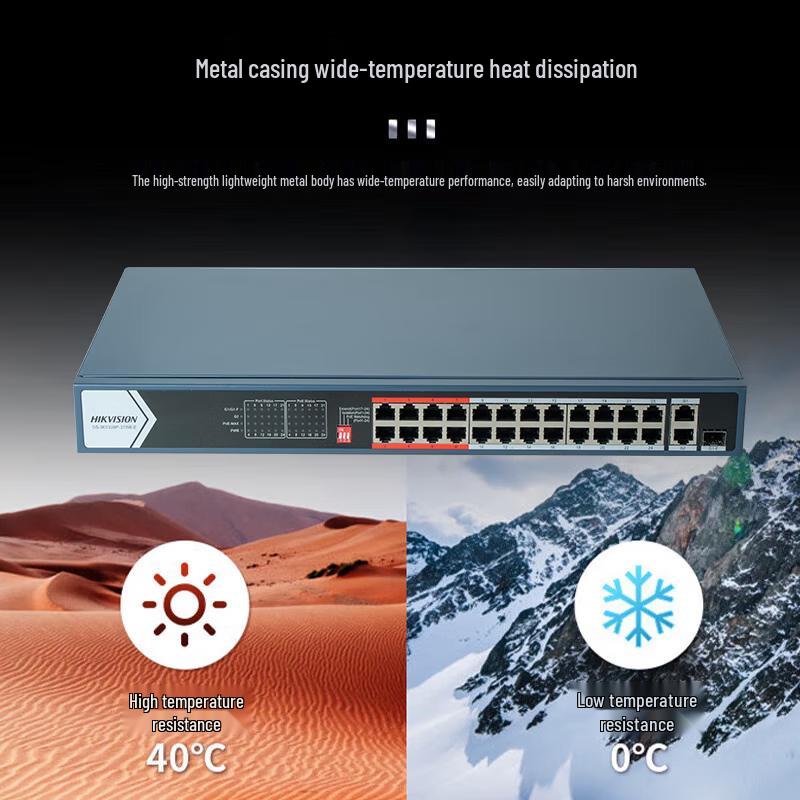 Hikvision 26-Port PoE Unmanaged Surveillance Switch CN plug (adapter included)