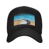 Getigerte Katze am Strand Baseballkappe Hut Luxusmarke Sonnenkappe Schutzhelm Sonnenkappe Junge Kind Damen