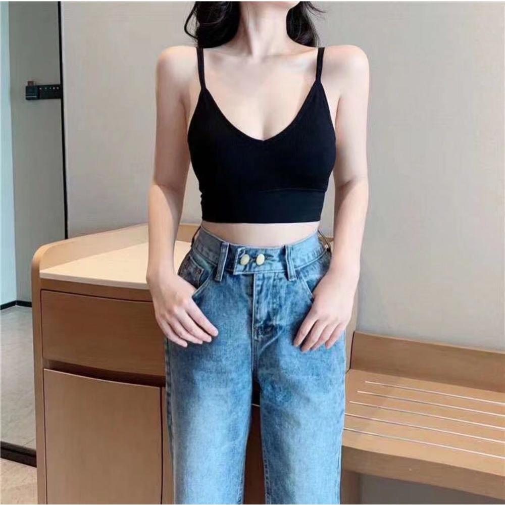 Seamless Thread Large U Back Chest Strapless Women's Sports Bra Without Steel Rings Breathable Backless Base Bra Underwear